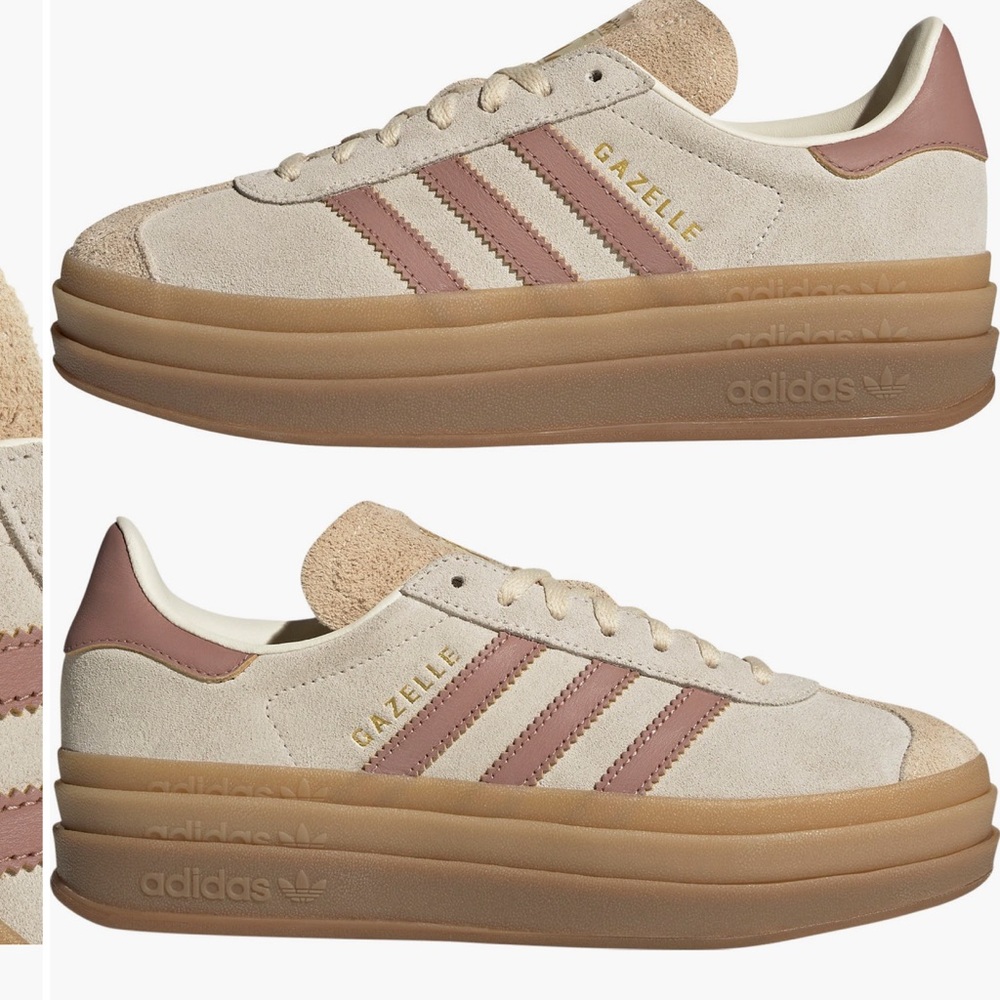 BNWT! Adidas Gazelle Bold Platform Sneaker (women) Cream White / Clay / Sand - Picture 2 of 9